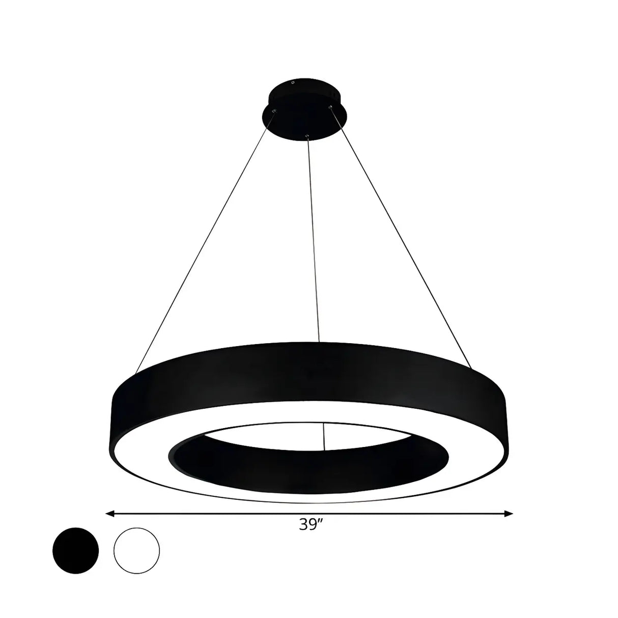 Acrylic Circular Ring LED Pendant Light for Office Image - 10