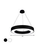 Acrylic Circular Ring LED Pendant Light for Office #size