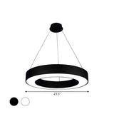Acrylic Circular Ring LED Pendant Light for Office Image - 8