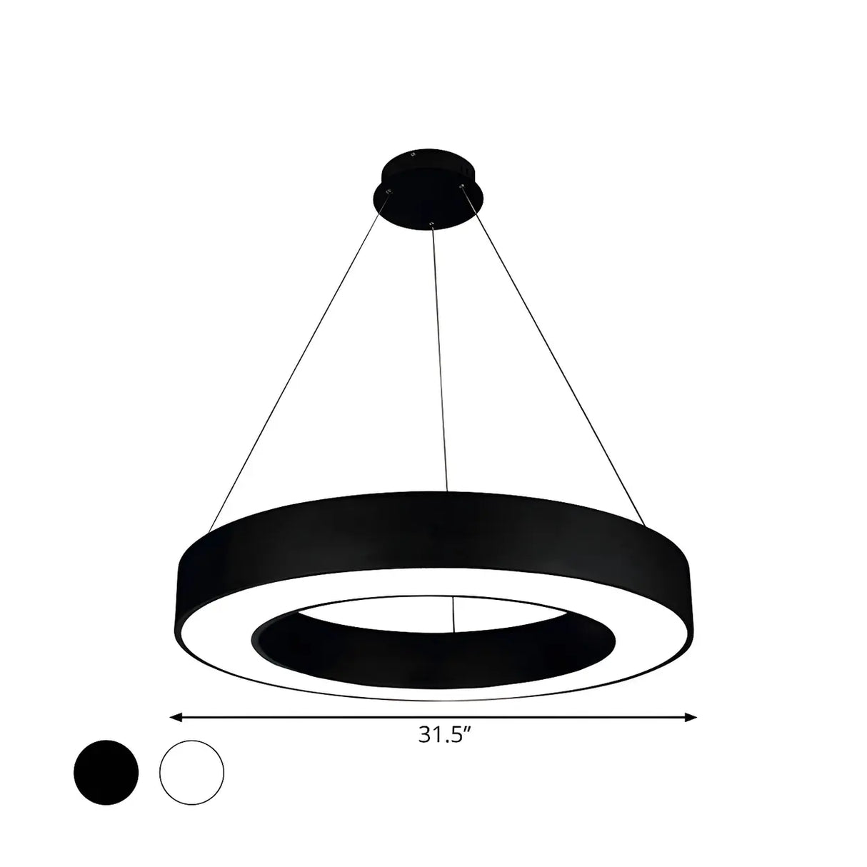 Acrylic Circular Ring LED Pendant Light for Office Image - 9