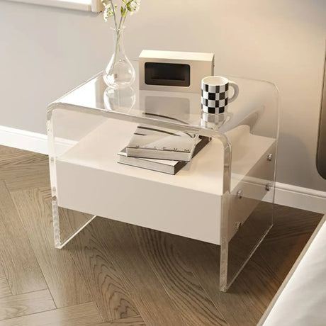 Acrylic Drawer Storage Kids Nightstand with Legs Image - 1