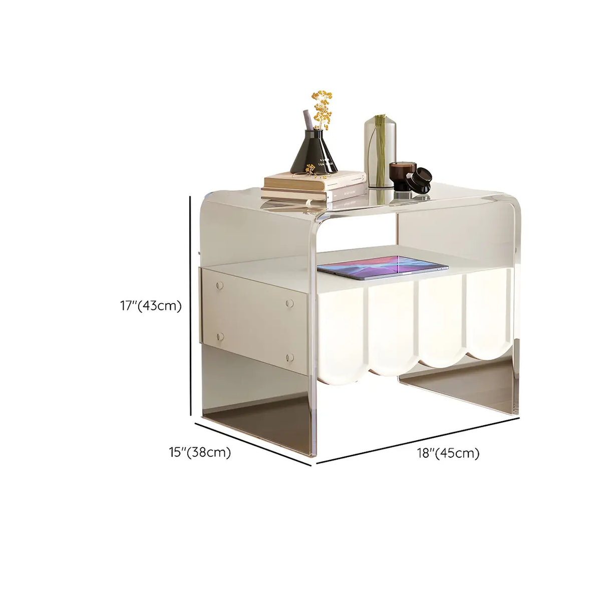 Acrylic Drawer Storage Kids Nightstand with Legs Image - 14