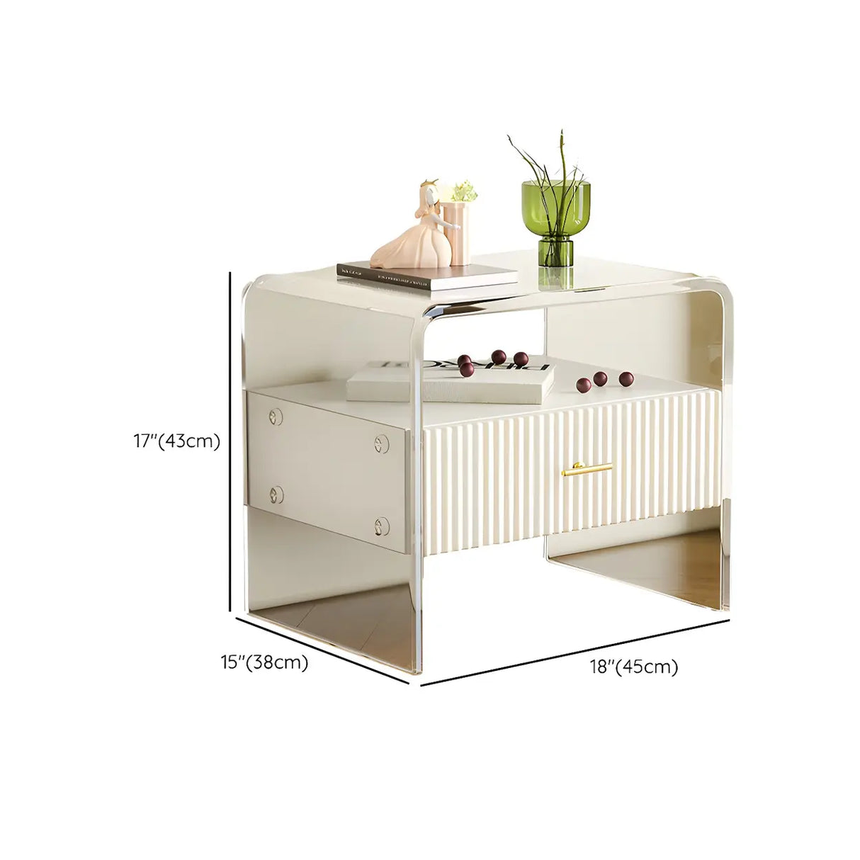 Acrylic Drawer Storage Kids Nightstand with Legs Image - 15