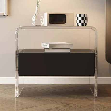 Acrylic Drawer Storage Kids Nightstand with Legs Image - 2