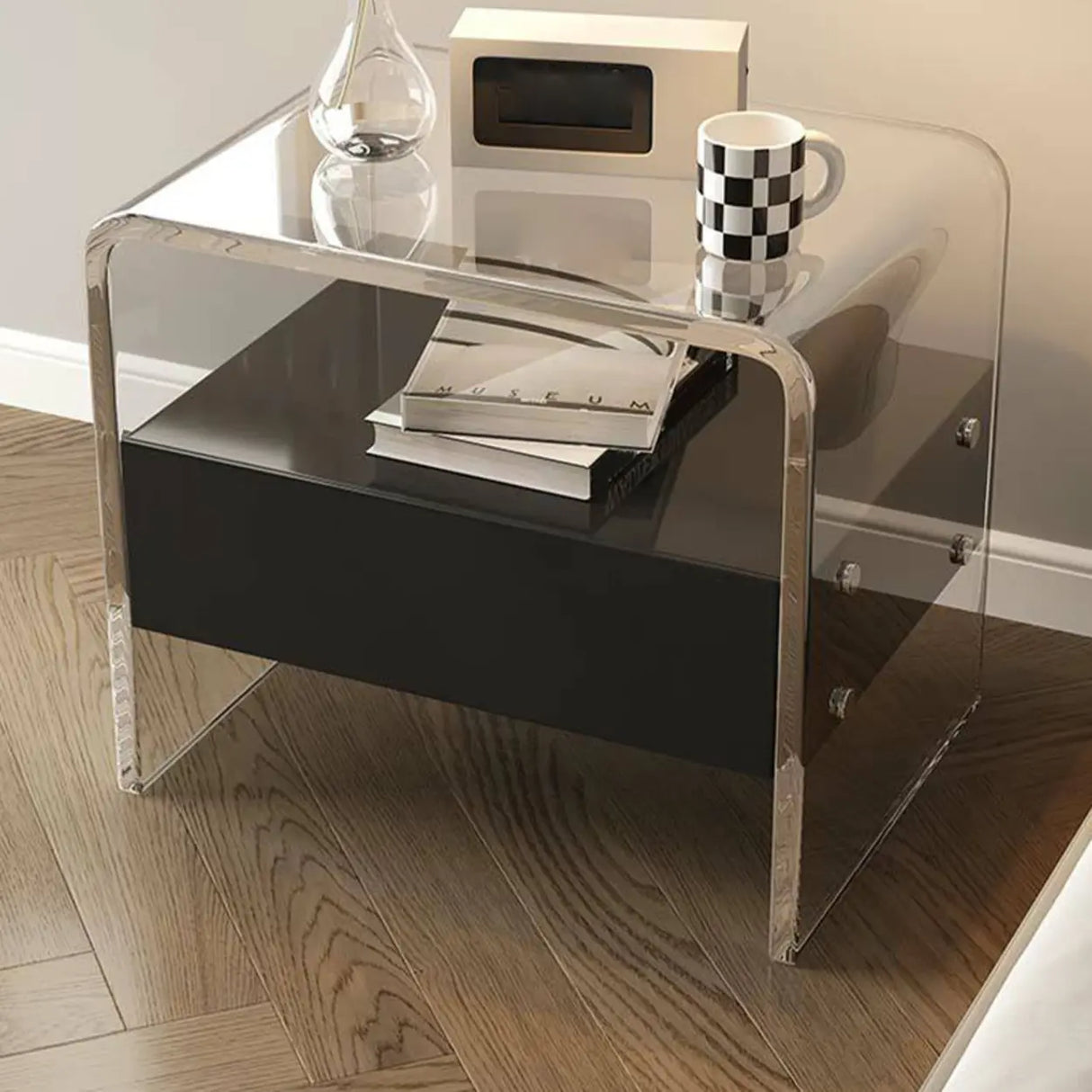 Acrylic Drawer Storage Kids Nightstand with Legs Image - 4