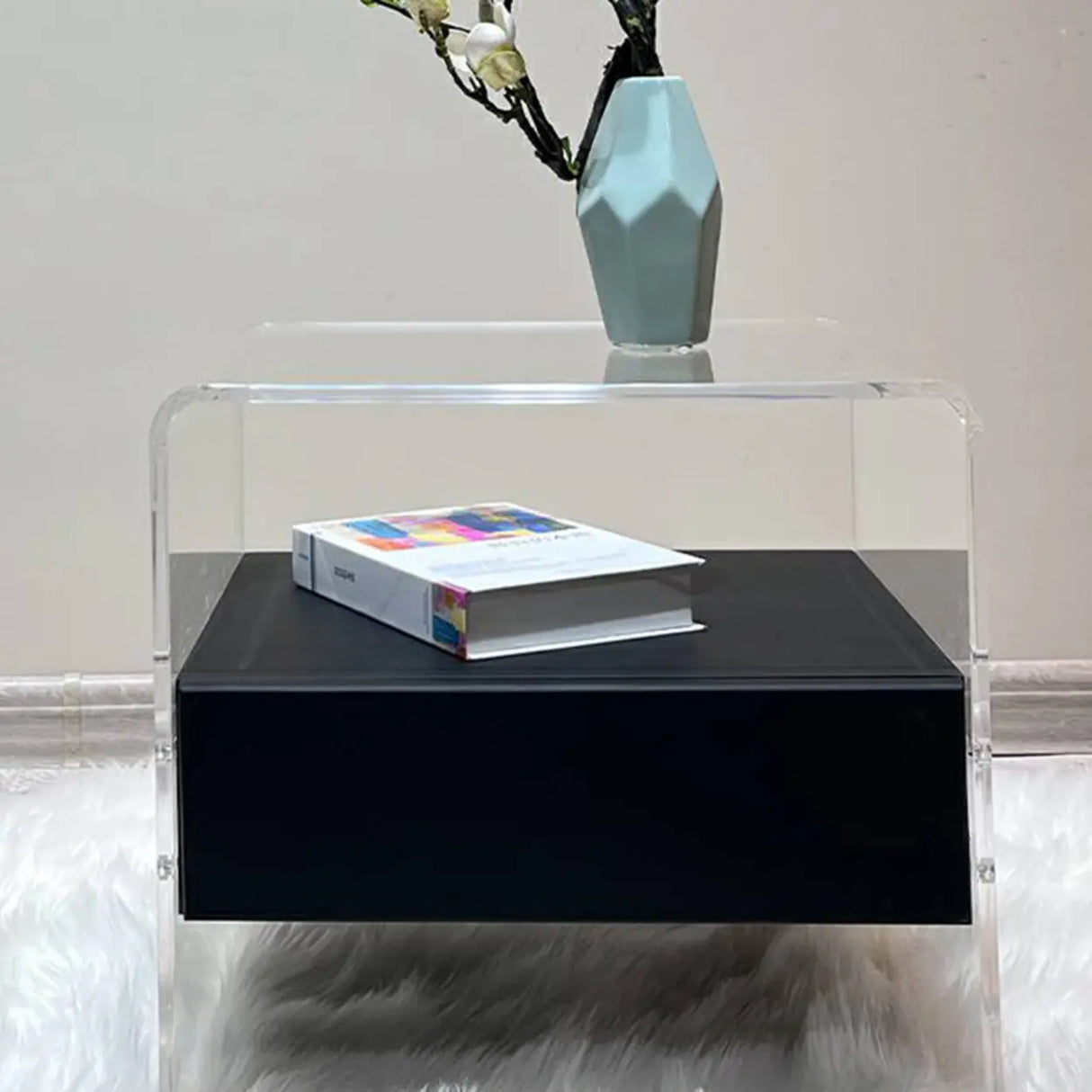 Acrylic Drawer Storage Kids Nightstand with Legs Image - 6