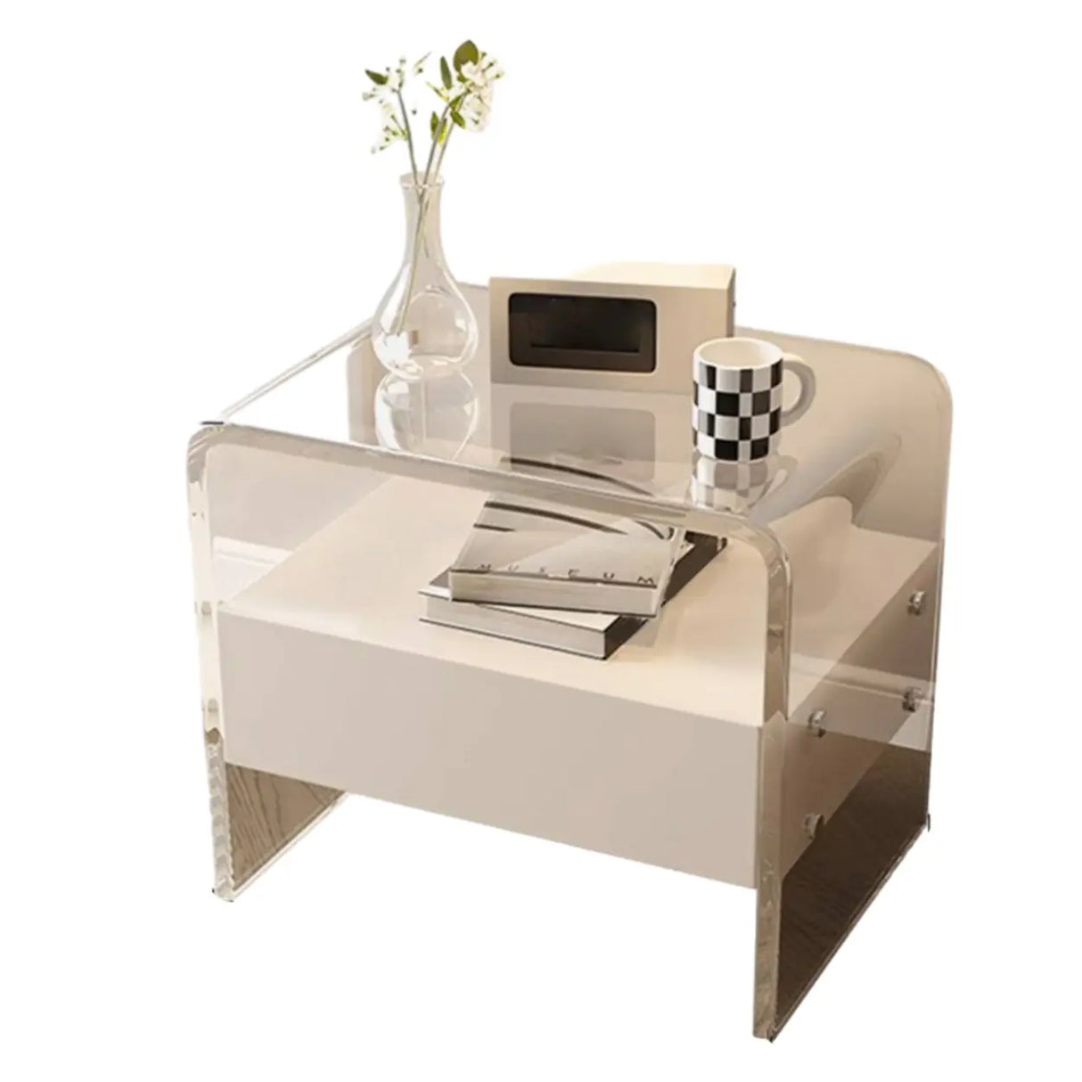 Acrylic Drawer Storage Kids Nightstand with Legs Image - 9