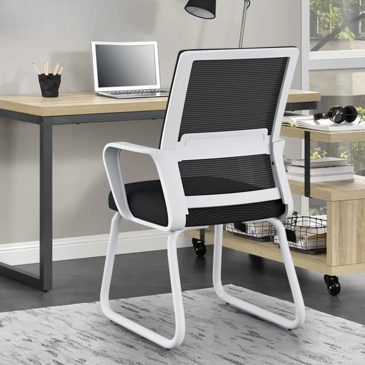 Acrylic Frame Ergonomic Mesh Black High-Back Office Chair Image - 1