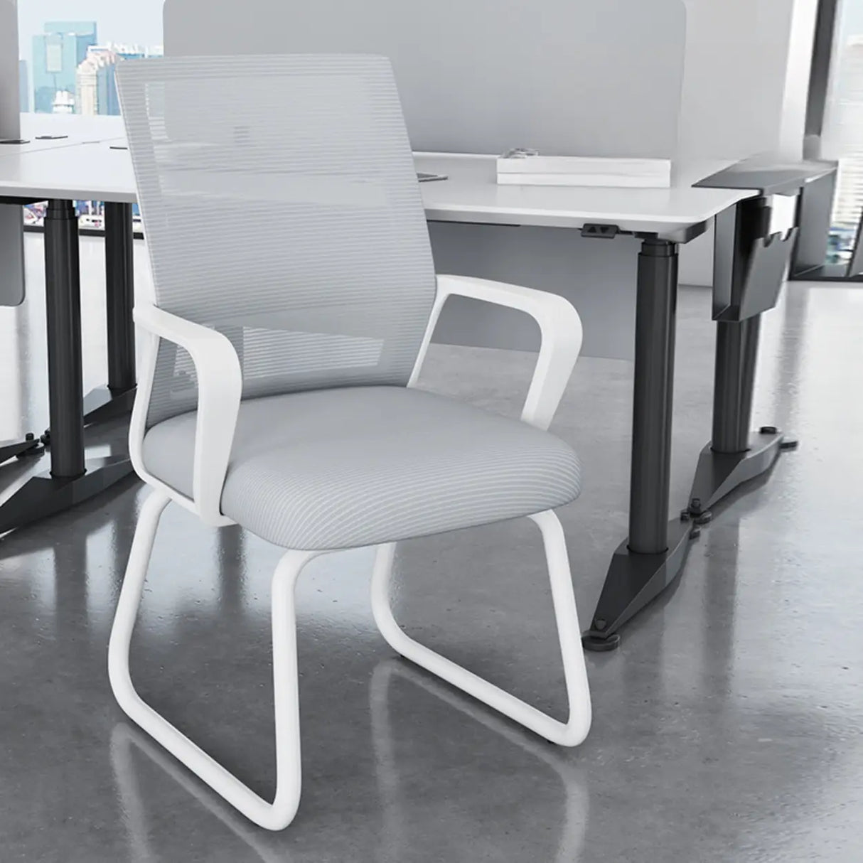 Acrylic Frame Ergonomic Mesh Black High-Back Office Chair Image - 11