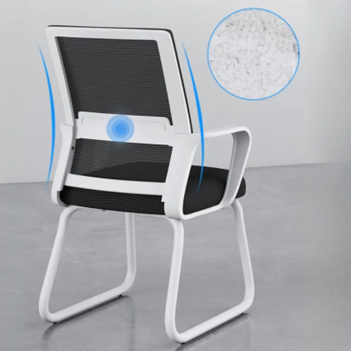 Acrylic Frame Ergonomic Mesh Black High-Back Office Chair Image - 14