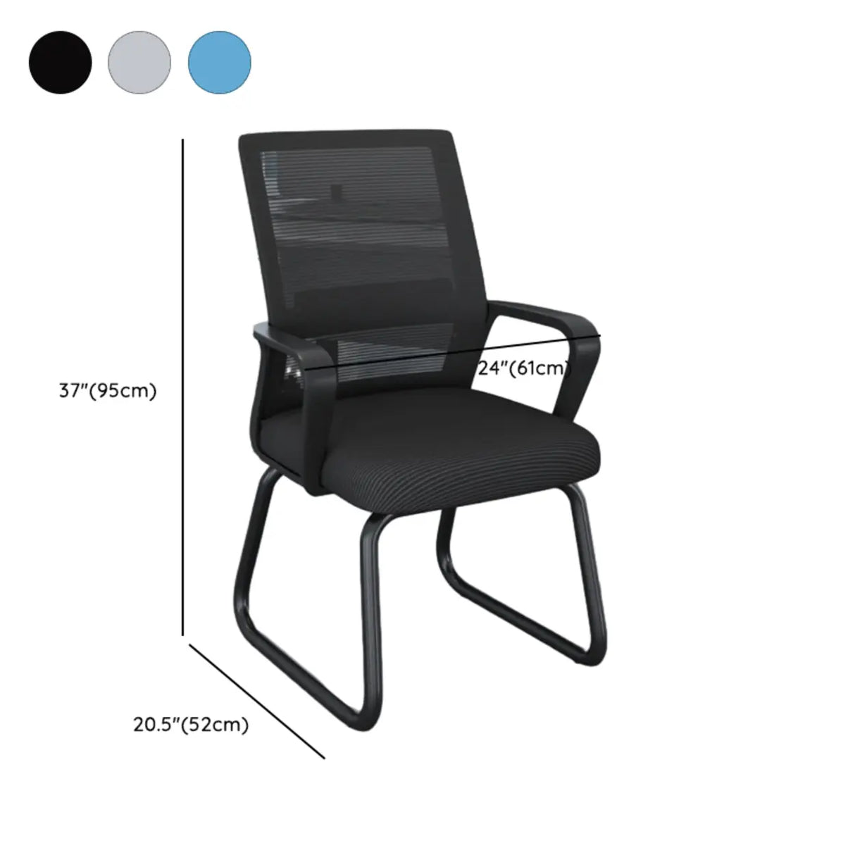 Acrylic Frame Ergonomic Mesh Black High-Back Office Chair 