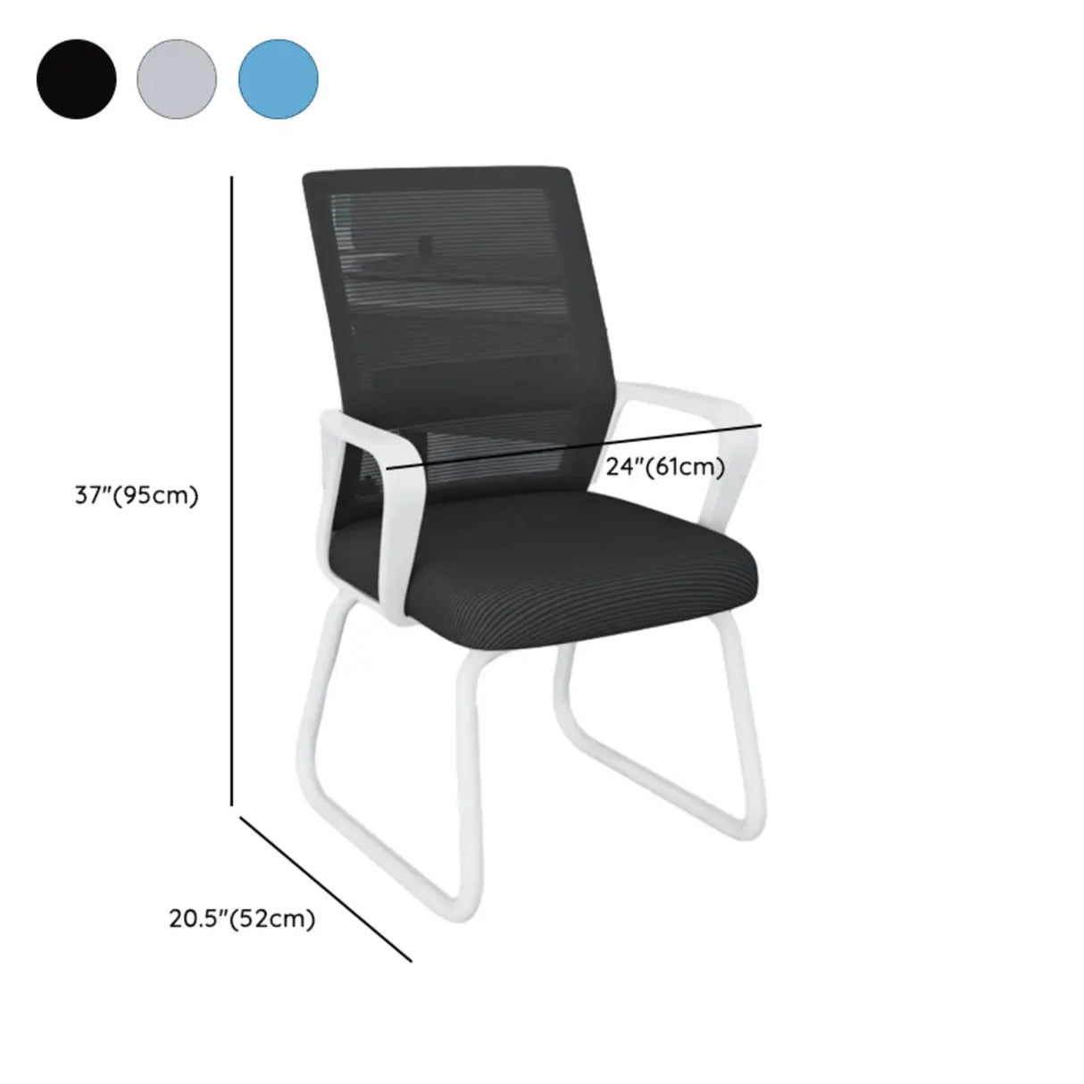Acrylic Frame Ergonomic Mesh Black High-Back Office Chair Image - 18
