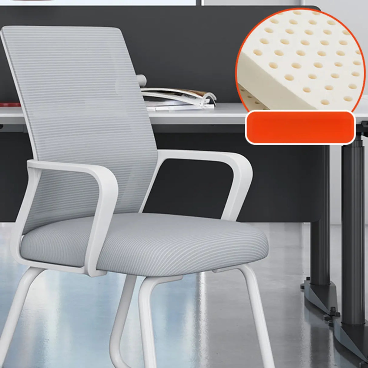 Acrylic Frame Ergonomic Mesh Black High-Back Office Chair Image - 5