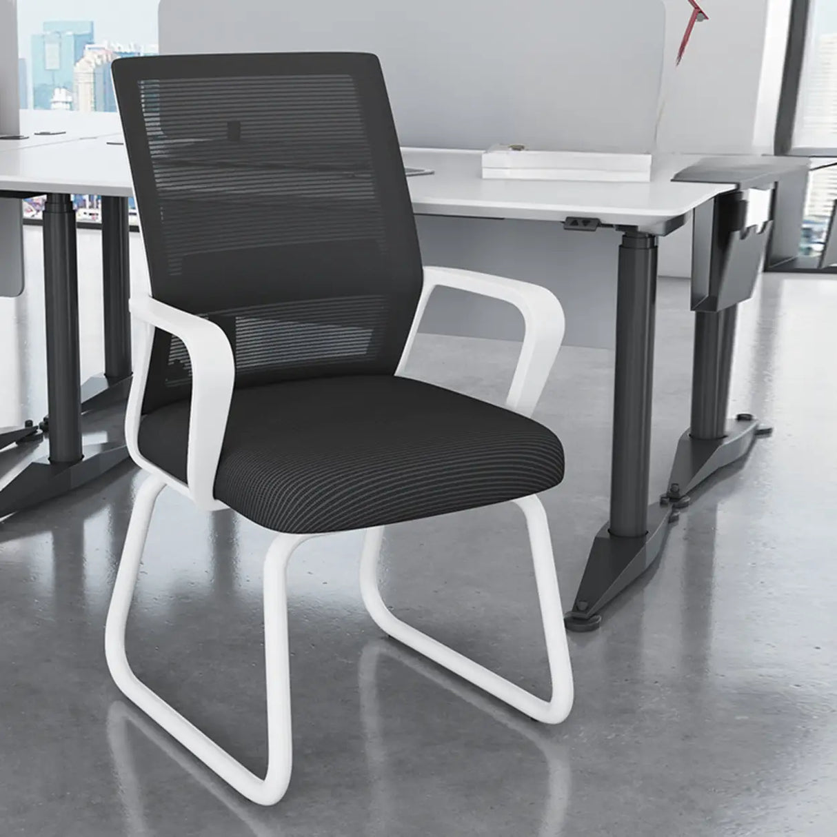 Acrylic Frame Ergonomic Mesh Black High-Back Office Chair Image - 6