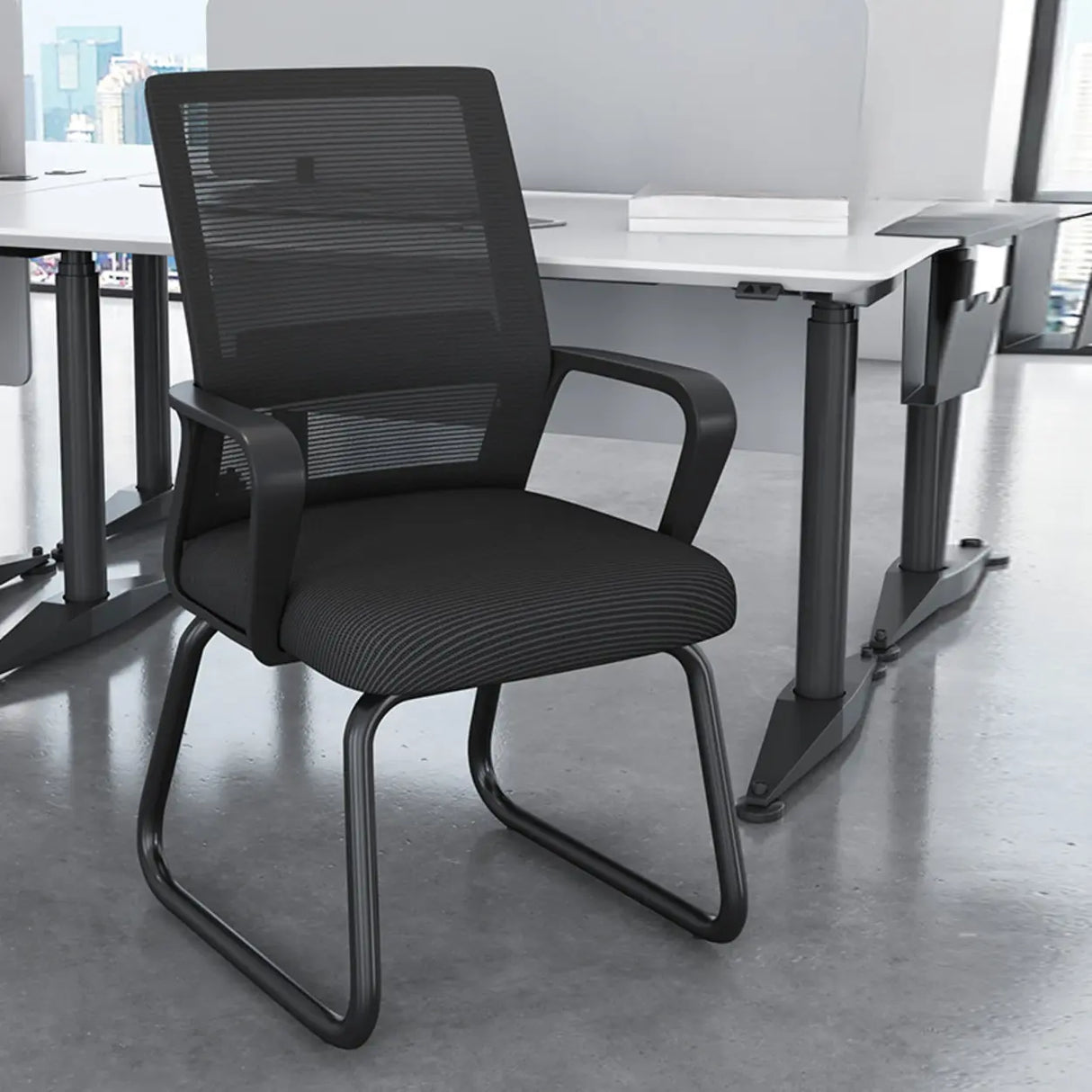 Acrylic Frame Ergonomic Mesh Black High-Back Office Chair Image - 7