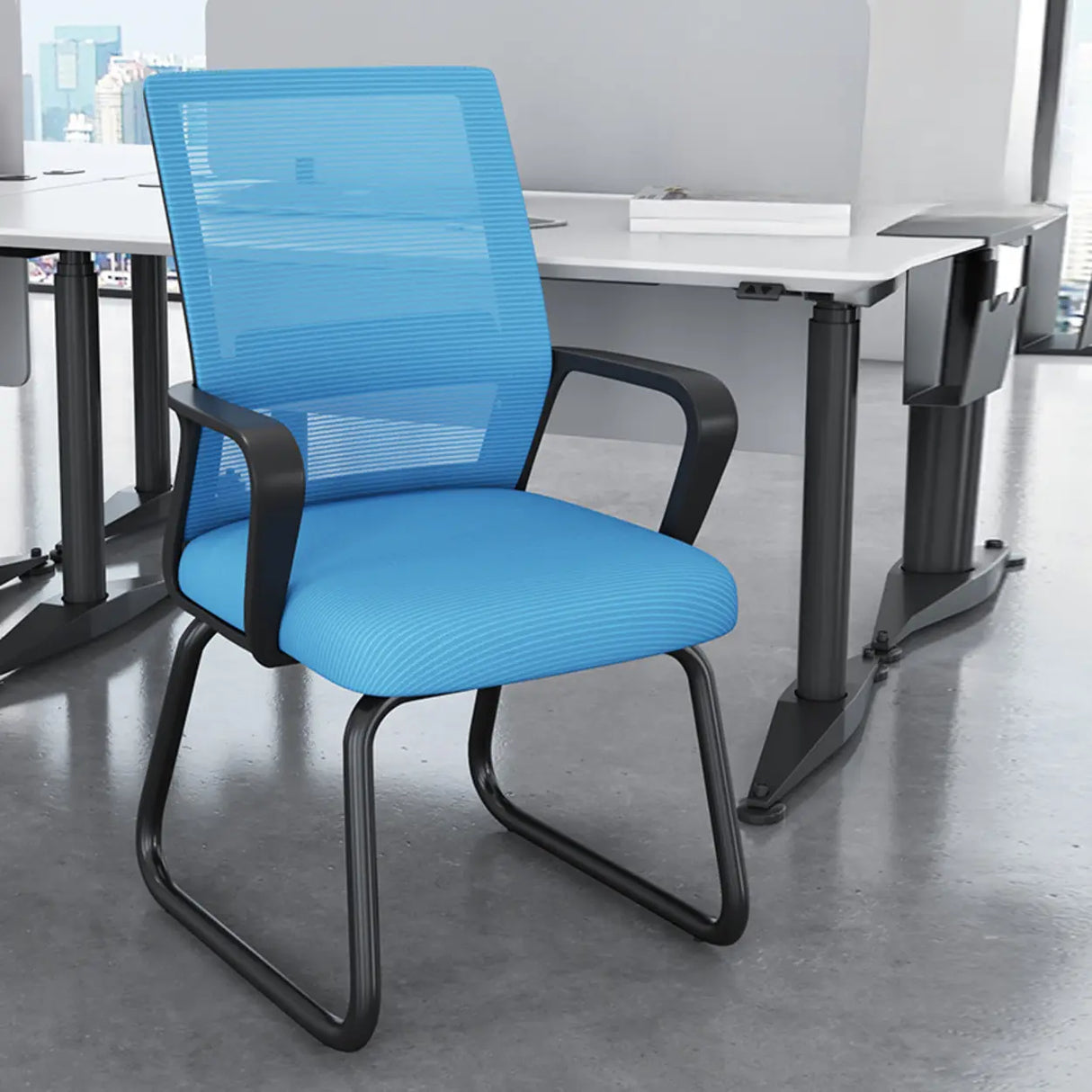 Acrylic Frame Ergonomic Mesh Black High-Back Office Chair Image - 8