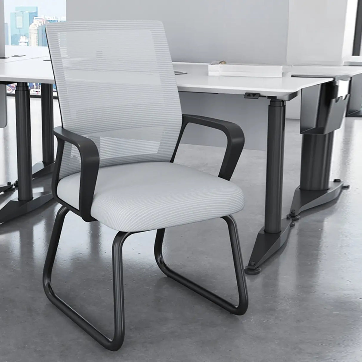 Acrylic Frame Ergonomic Mesh Black High-Back Office Chair Image - 9