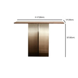 Acrylic Half-circle Pedestal Walnut Wood Console Table #size