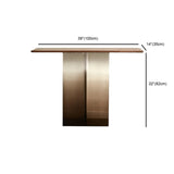 Acrylic Half-circle Pedestal Walnut Wood Console Table Image - 11