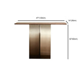 Acrylic Half-circle Pedestal Walnut Wood Console Table Image - 12