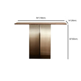 Acrylic Half-circle Pedestal Walnut Wood Console Table Image - 13