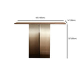 Acrylic Half-circle Pedestal Walnut Wood Console Table Image - 14