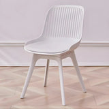 Acrylic Slat Low Back Side Chair Armless Dining Chair Image - 3