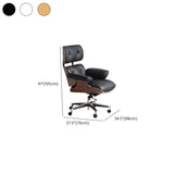 Adjustable Aluminum Frame Leather Office Chair with Headrest #size