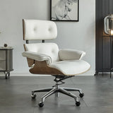 Adjustable Aluminum Frame Leather Office Chair with Headrest Image - 2