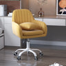 Adjustable and Swivel Pink Velvet Office Chair with Cushion Image - 15