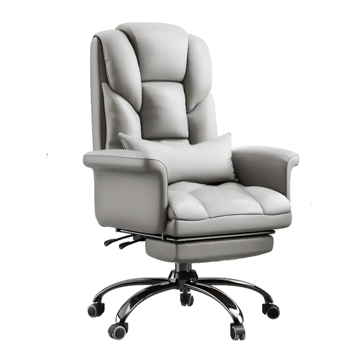 Adjustable Angle and Height Ergonomic Leather Office Chair Image - 13