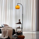Adjustable Arc Floor Lamp with Three-Tier Storage Shelf Image - 2