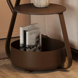 Adjustable Arc Floor Lamp with Three-Tier Storage Shelf Image - 4
