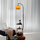 Adjustable Arc Floor Lamp with Three-Tier Storage Shelf Image - 5