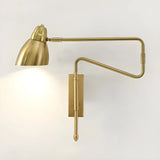 Adjustable Arm Iron Dome Bedroom Reading Wall Lamp Image - 9