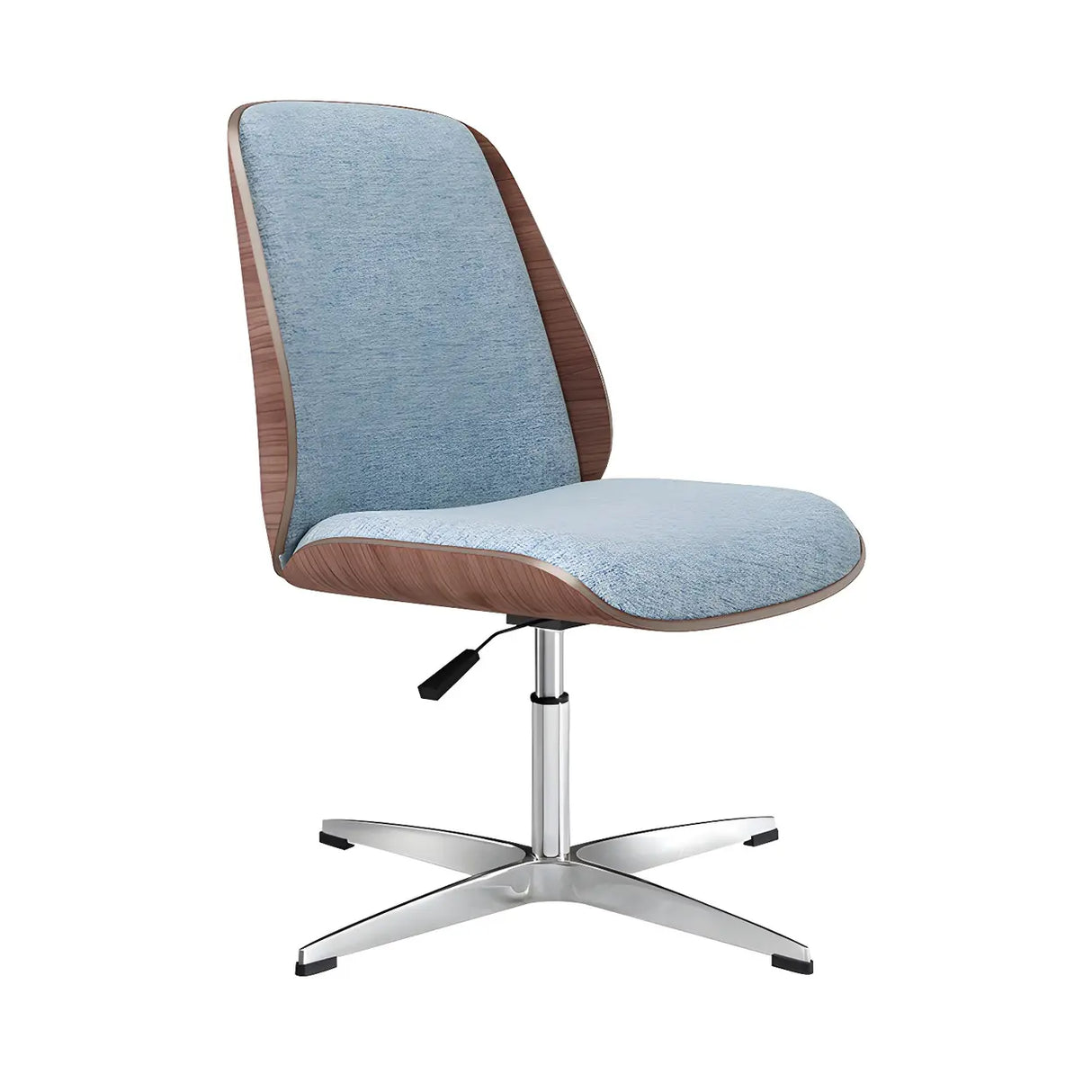 Adjustable Armless Faux Leather Swivel Black Office Chair Image - 28