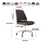Adjustable Armless Faux Leather Swivel Black Office Chair #size