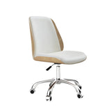 Adjustable Armless Faux Leather Swivel Black Office Chair Image - 3