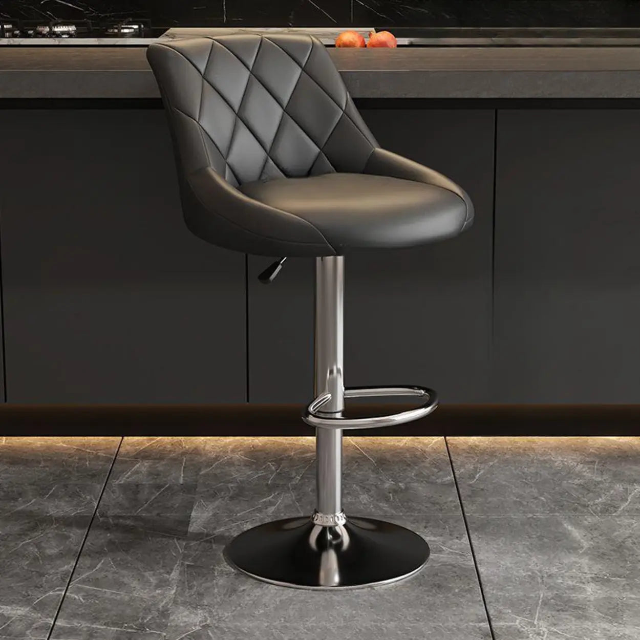 Adjustable Swivel Bar Stool with Padded Seat Image - 12