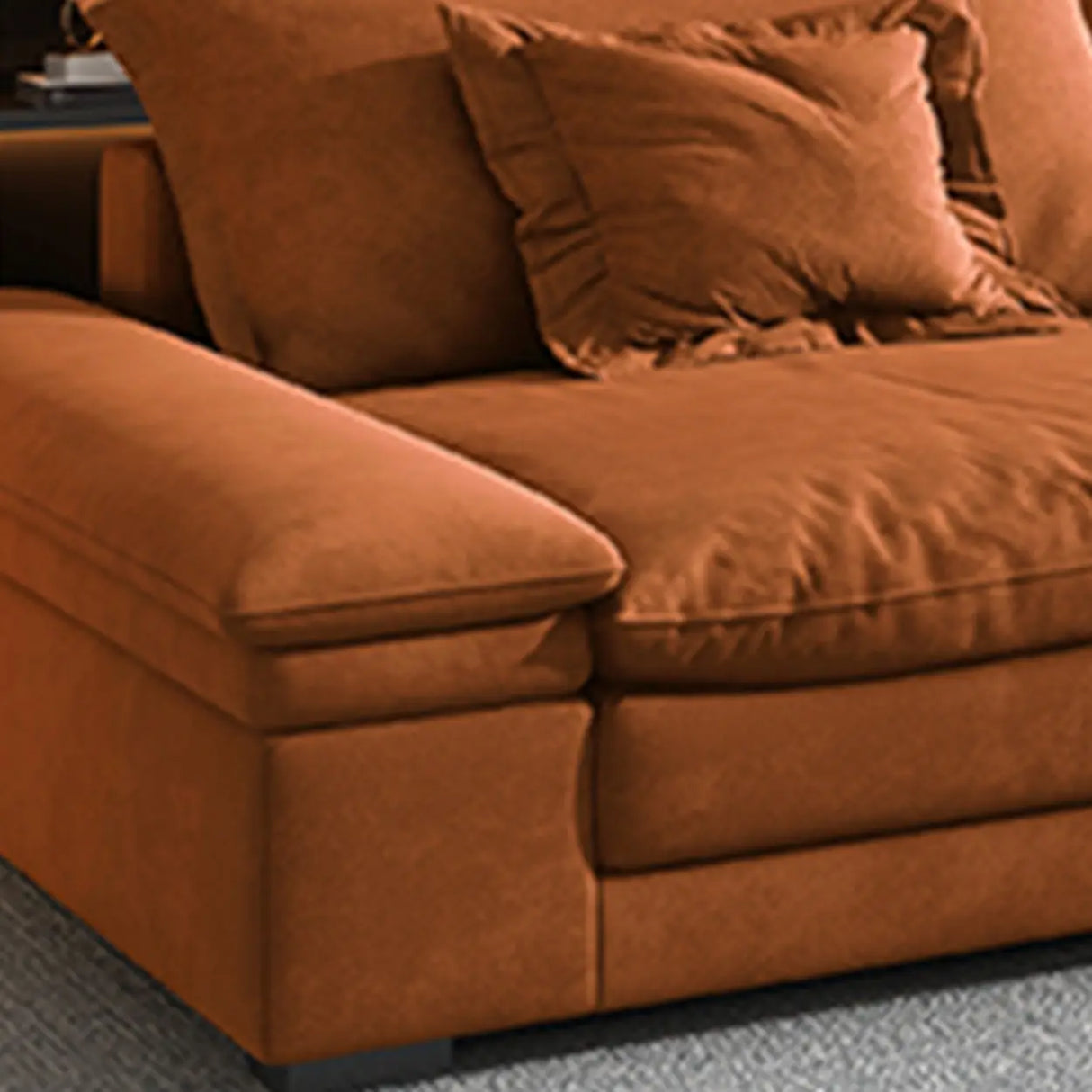 Adjustable Armrest Height Abrasive Cloth 6 Seats Sofa Image - 9