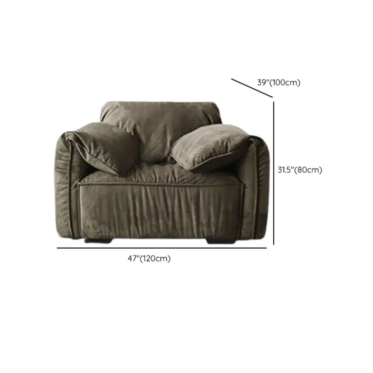 Adjustable Armrest Height Abrasive Cloth Pillow Sofa 