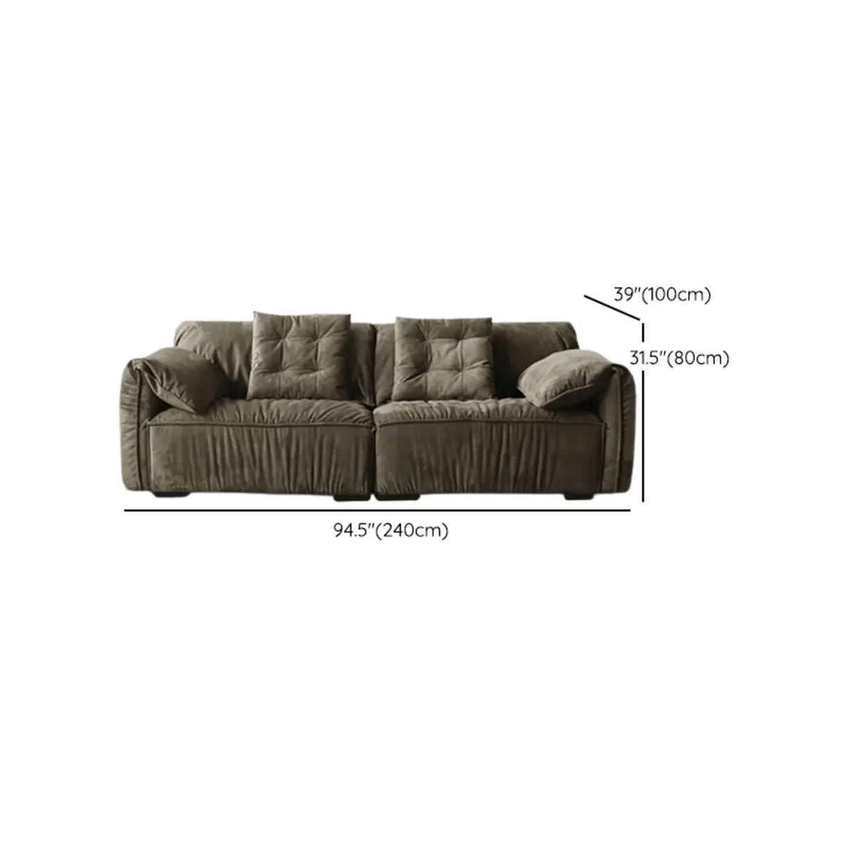 Adjustable Armrest Height Abrasive Cloth Pillow Sofa Image - 17