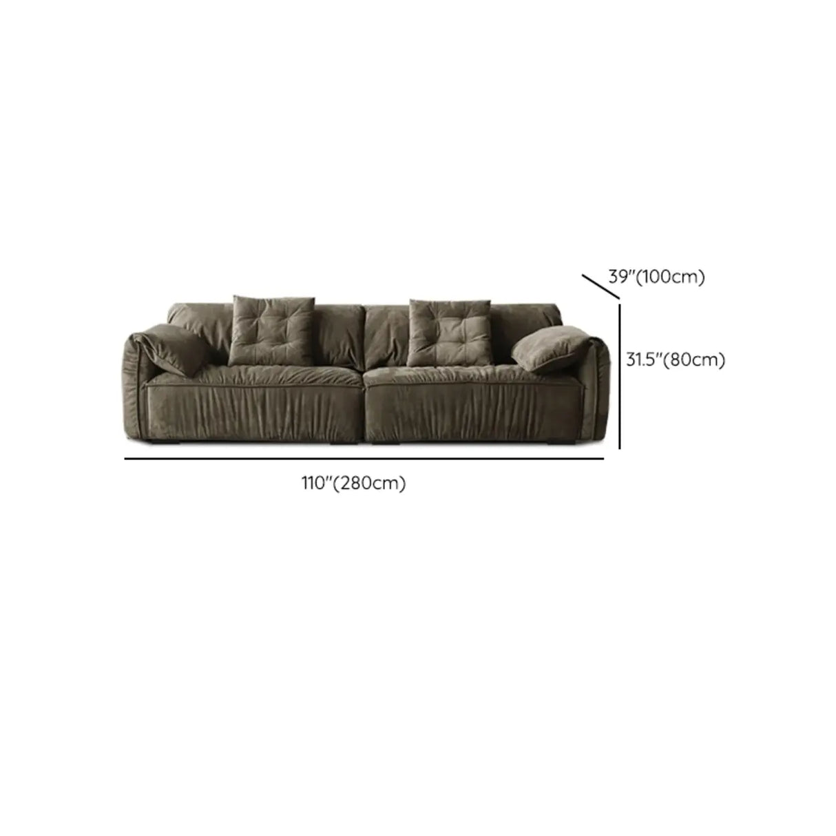 Adjustable Armrest Height Abrasive Cloth Pillow Sofa Image - 19