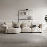 Adjustable Armrest Height Chenille Flared Arm Sofa Image - 1