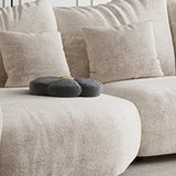 Adjustable Armrest Height Chenille Flared Arm Sofa Image - 10