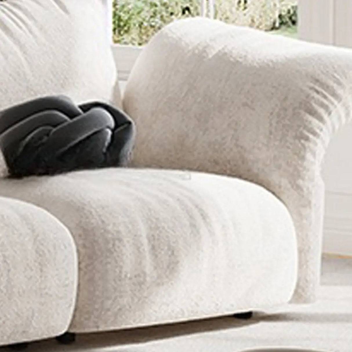 Adjustable Armrest Height Chenille Flared Arm Sofa Image - 11