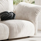 Adjustable Armrest Height Chenille Flared Arm Sofa Image - 11