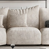 Adjustable Armrest Height Chenille Flared Arm Sofa Image - 12