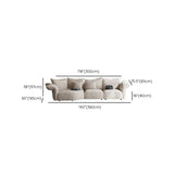 Adjustable Armrest Height Chenille Flared Arm Sofa #size