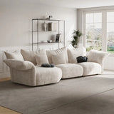 Adjustable Armrest Height Chenille Flared Arm Sofa Image - 4
